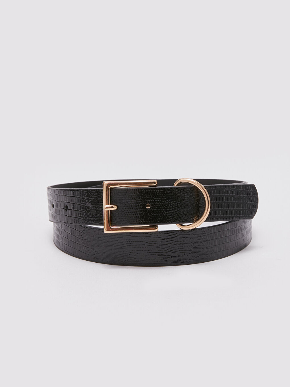 Self Patterned Leather Look Women's Belt