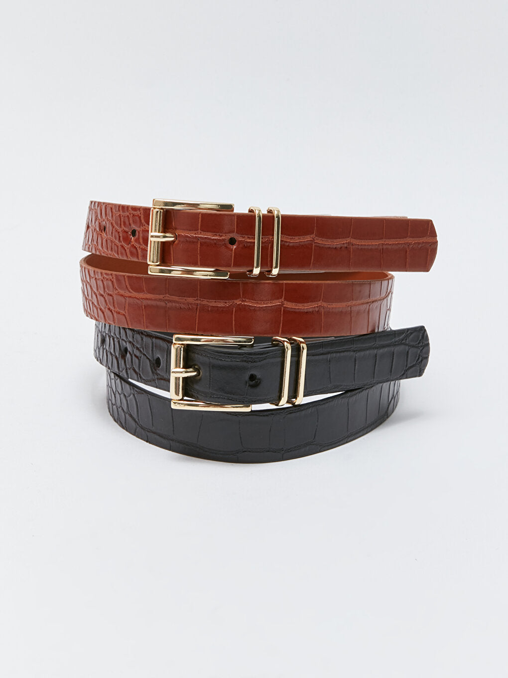 Leather Look Women's Belt 2 Pack