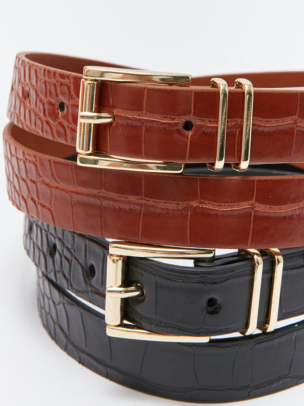 Leather Look Women's Belt 2 Pack