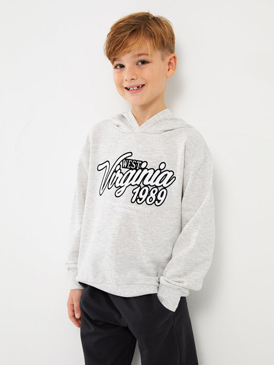 Printed Long Sleeve Boys Hoodie