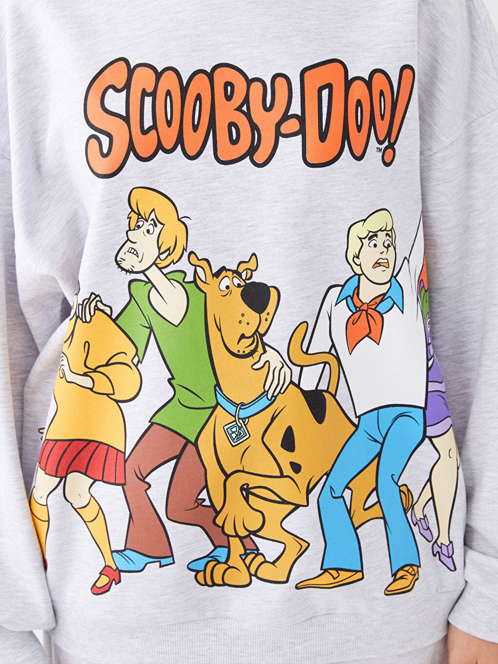 Crew Neck Scooby Doo Printed Long Sleeve Oversize Women's Sweatshirt