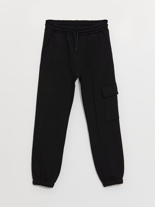 Girls' Cargo Sweatpants with Elastic Waistband