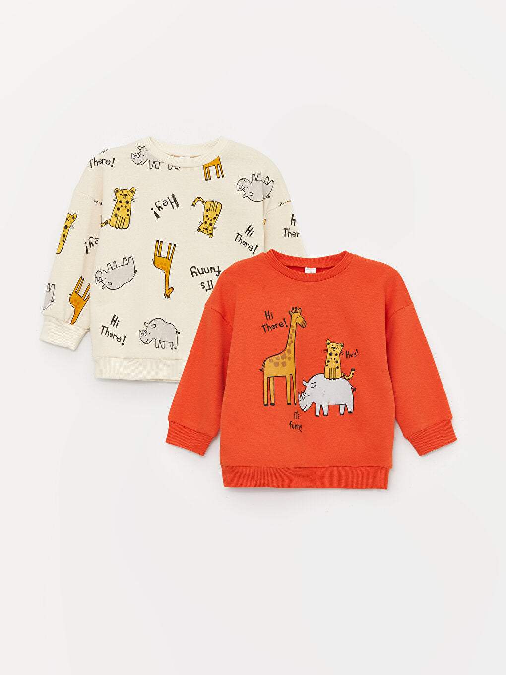 Crew Neck Long Sleeve Printed Baby Boy Sweatshirt 2-pack