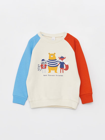 Crew Neck Long Sleeve Printed Baby Boy Sweatshirt 2-pack