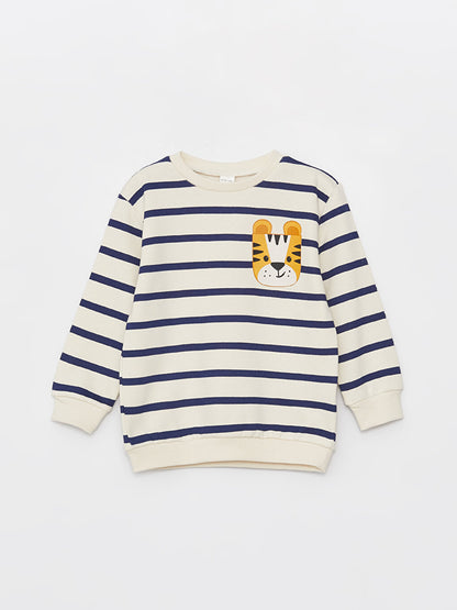 Crew Neck Long Sleeve Printed Baby Boy Sweatshirt 2-pack