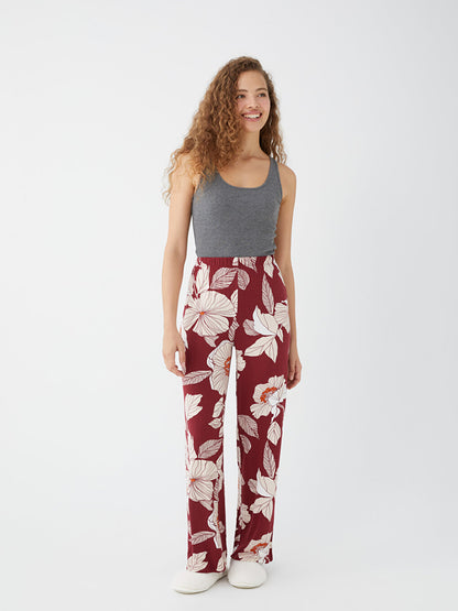 Floral Women's Pajama Bottom with Elastic Waist