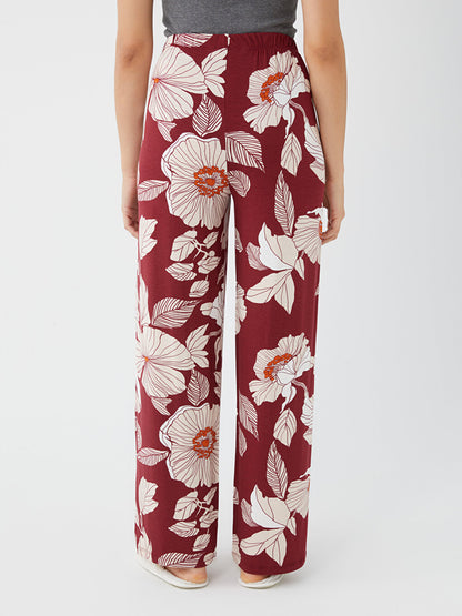 Floral Women's Pajama Bottom with Elastic Waist