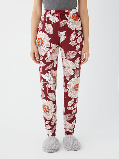 Floral Women's Pajama Bottom with Elastic Waist