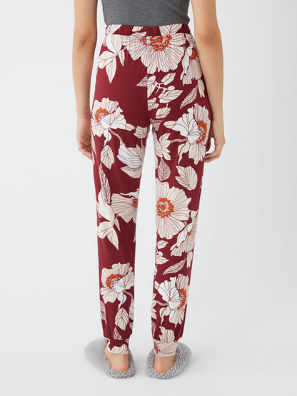 Floral Women's Pajama Bottom with Elastic Waist