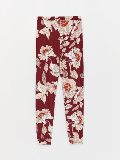 Floral Women's Pajama Bottom with Elastic Waist