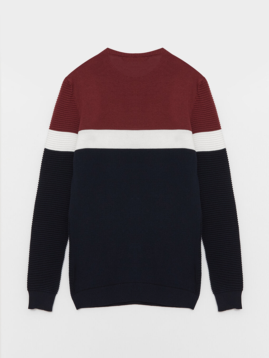 Crew Neck Long Sleeve Color Block Men's Knitwear Sweater