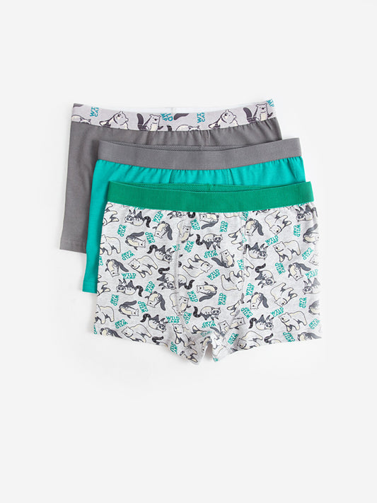 Printed Cotton Boys' Boxer 3-Piece