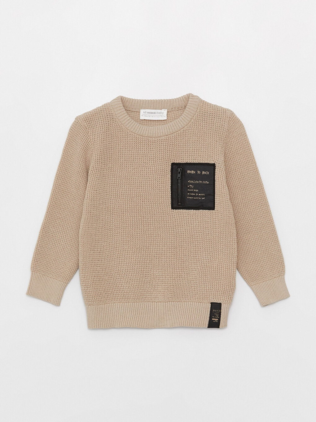 Crew Neck Long Sleeve Printed Baby Boy Knitwear Sweater