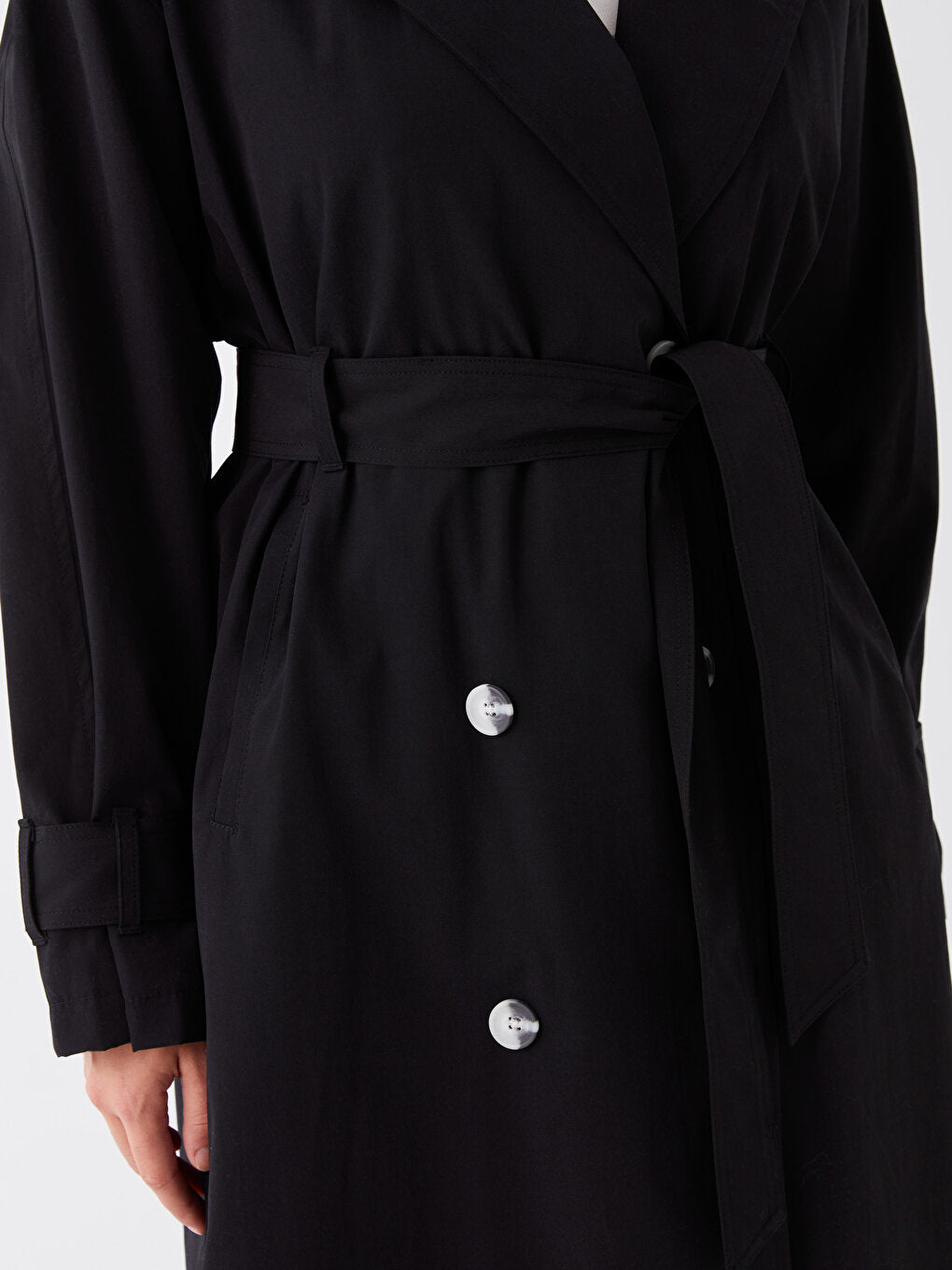 Women's Jacket Collar Plain Trench Coat