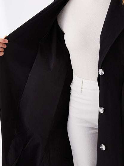 Women's Jacket Collar Plain Trench Coat