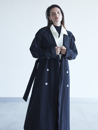 Women's Jacket Collar Plain Trench Coat