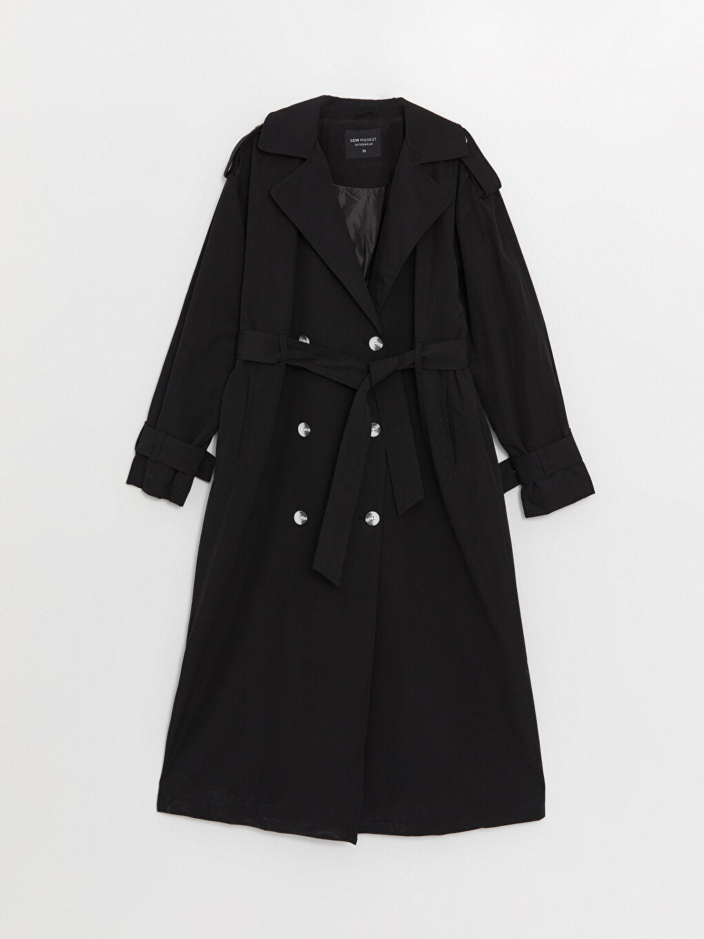 Women's Jacket Collar Plain Trench Coat