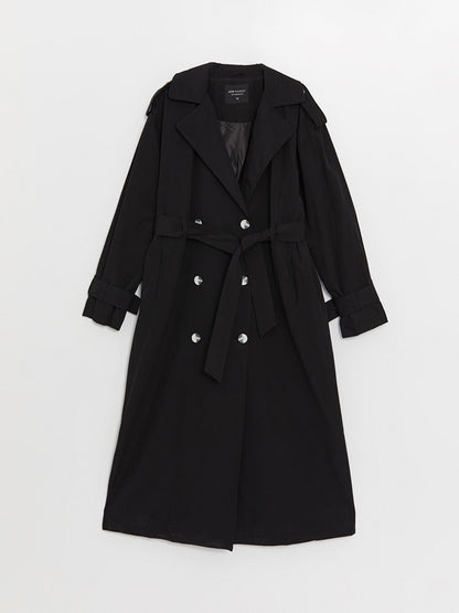 Women's Jacket Collar Plain Trench Coat