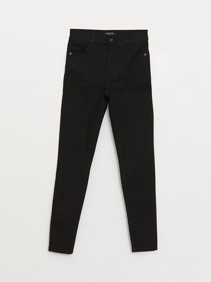 High Waist Skinny Fit Women's Jean Trousers