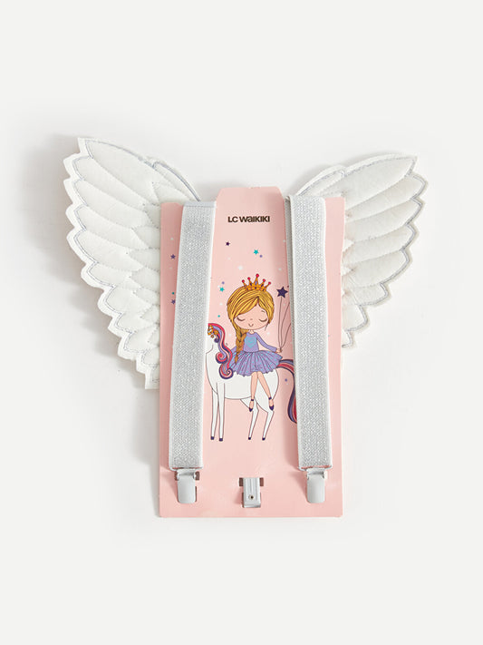 Girls' Trouser Suspender with 3D Wing Applique