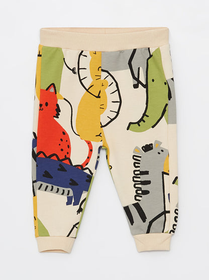 Printed Baby Boy Trousers with Elastic Waist, 2-Piece