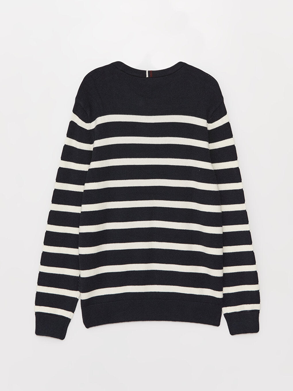 Crew Neck Long Sleeve Striped Men's Knitwear Sweater