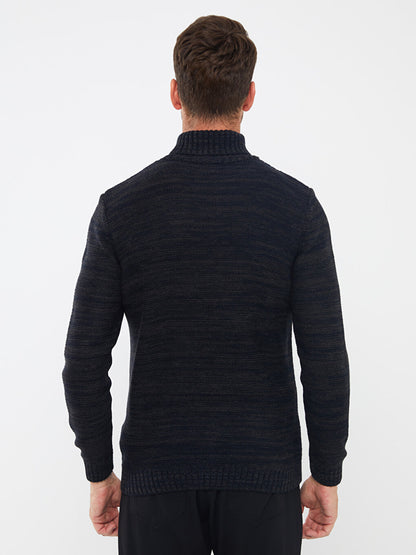 Turtleneck Long Sleeve Men's Knitwear Sweater