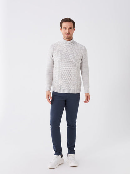 Turtleneck Long Sleeve Men's Knitwear Sweater