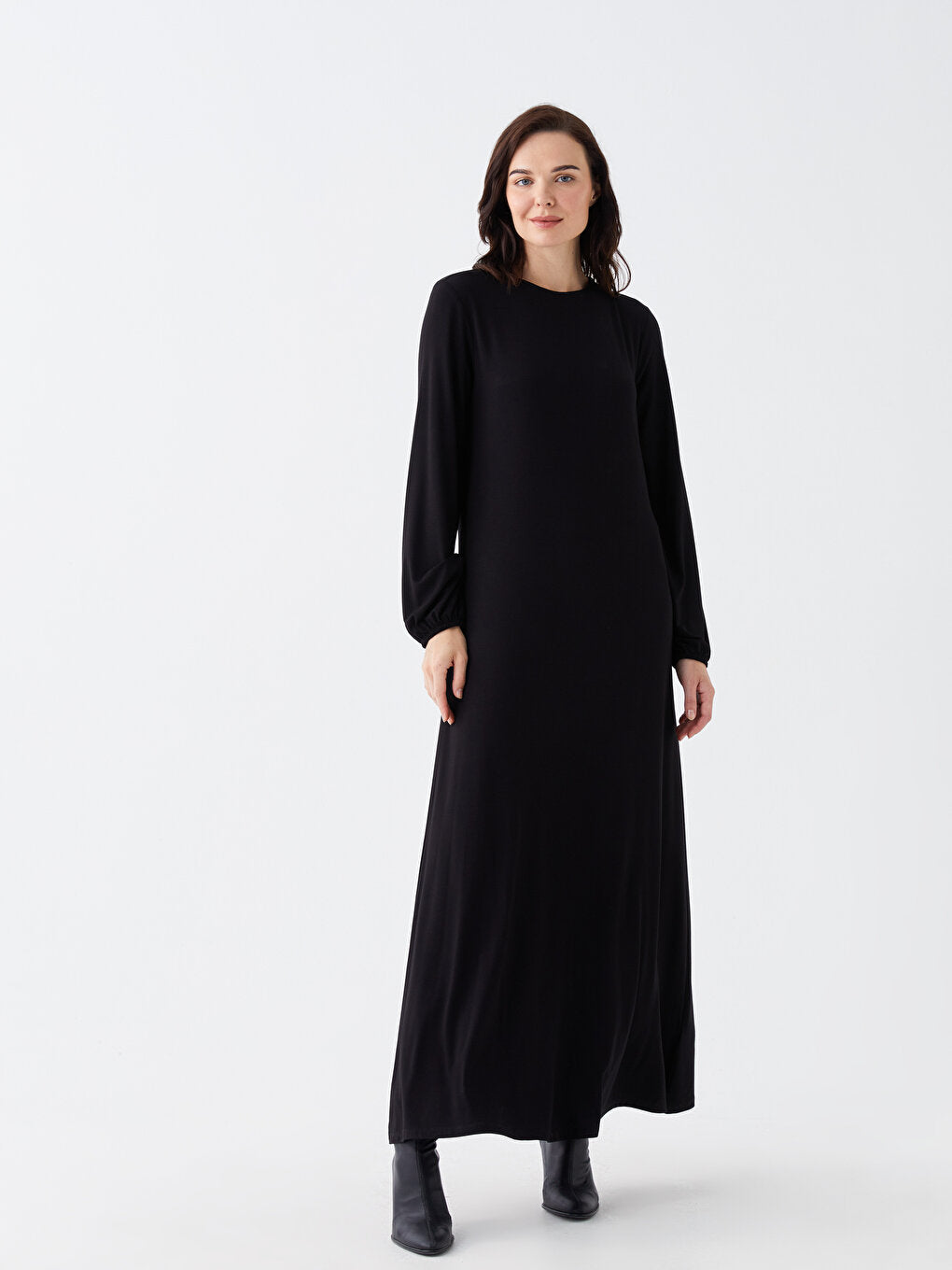 Crew Neck Straight Long Sleeve Women's Dress