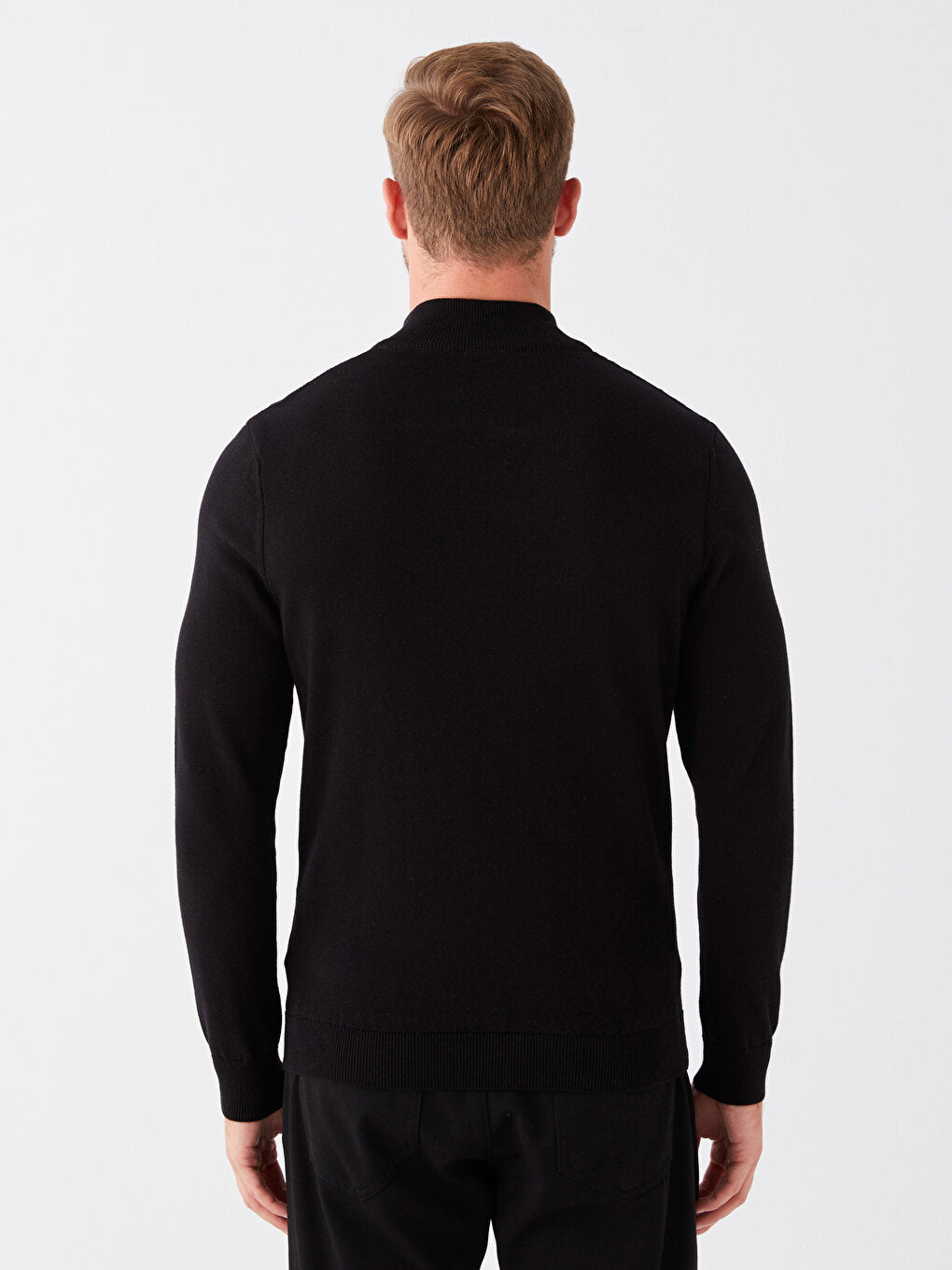 High Collar Long Sleeve Men's Knitwear Sweater