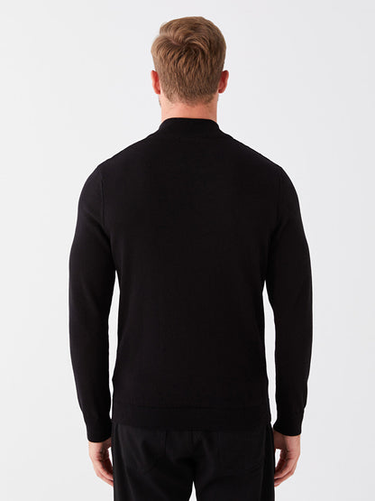 High Collar Long Sleeve Men's Knitwear Sweater