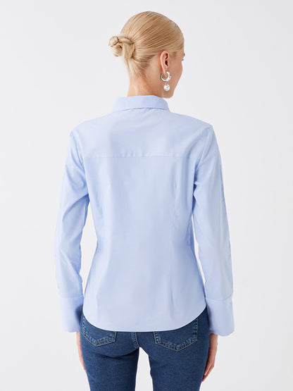 Plain Long Sleeve Poplin Women's Shirt