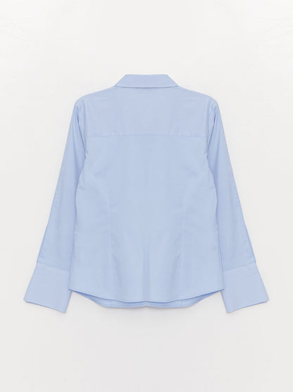 Plain Long Sleeve Poplin Women's Shirt