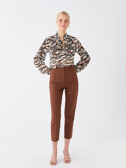 High Waist Carrot Cut Women's Trousers