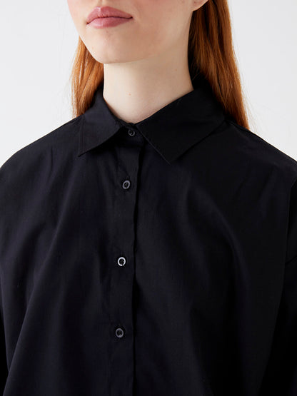 Plain Long Sleeve Poplin Women's Shirt