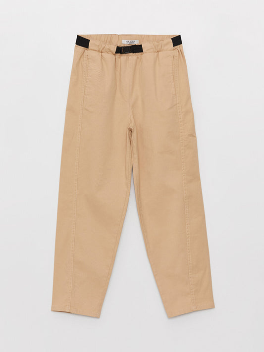 Slouchy Girls' Trousers with Elastic Waist