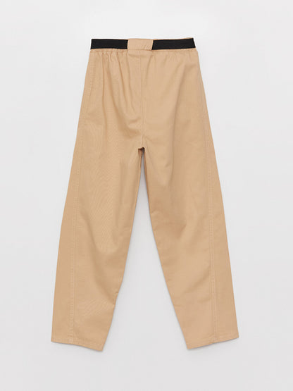 Slouchy Girls' Trousers with Elastic Waist