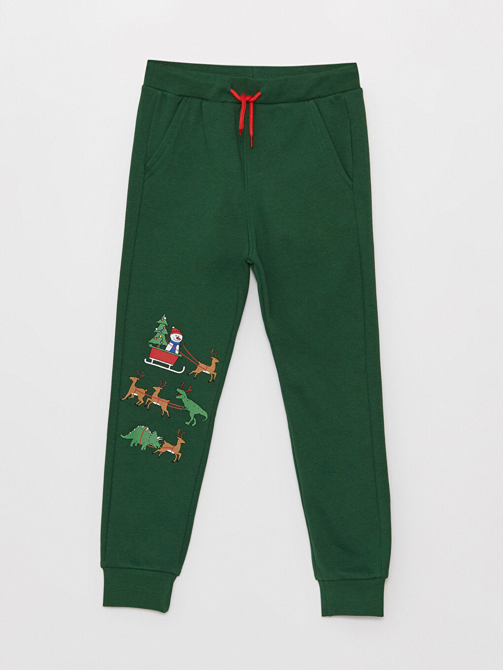 New Year Themed Boys' Jogger Sweatpants with Elastic Waist