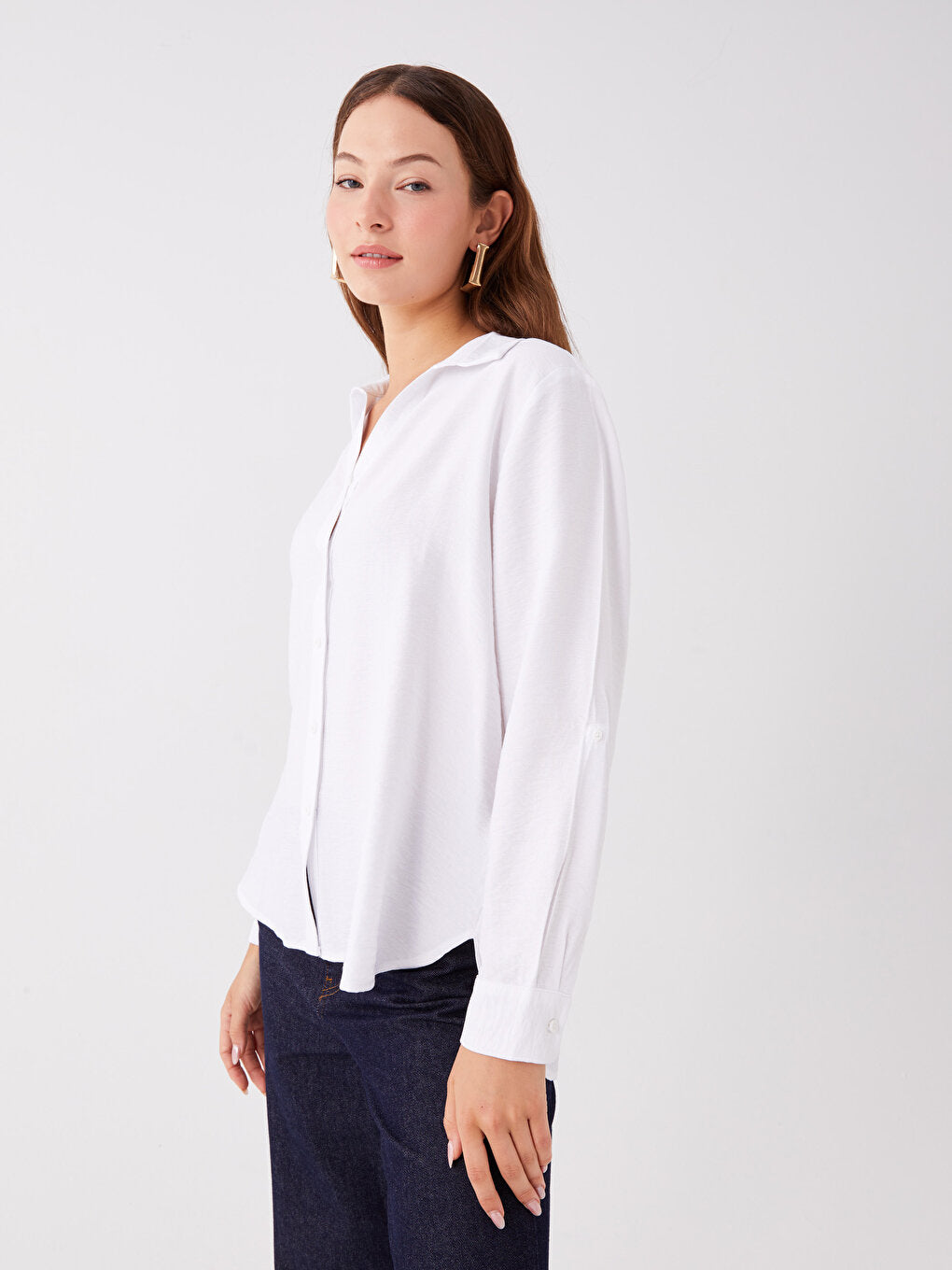 Plain Long Sleeve Women's Shirt