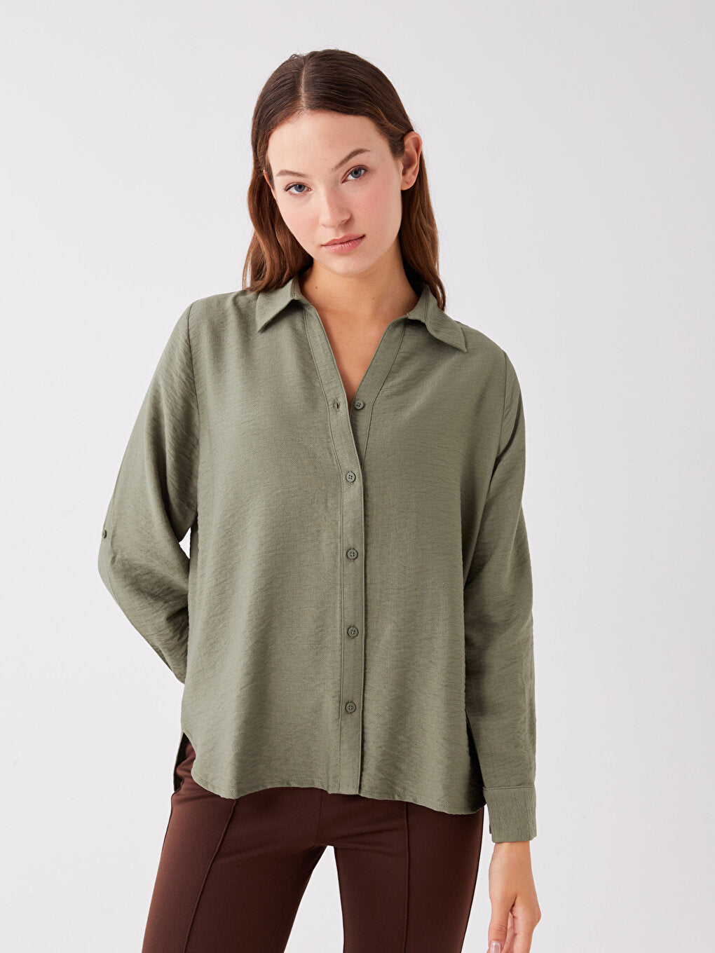 Plain Long Sleeve Women's Shirt