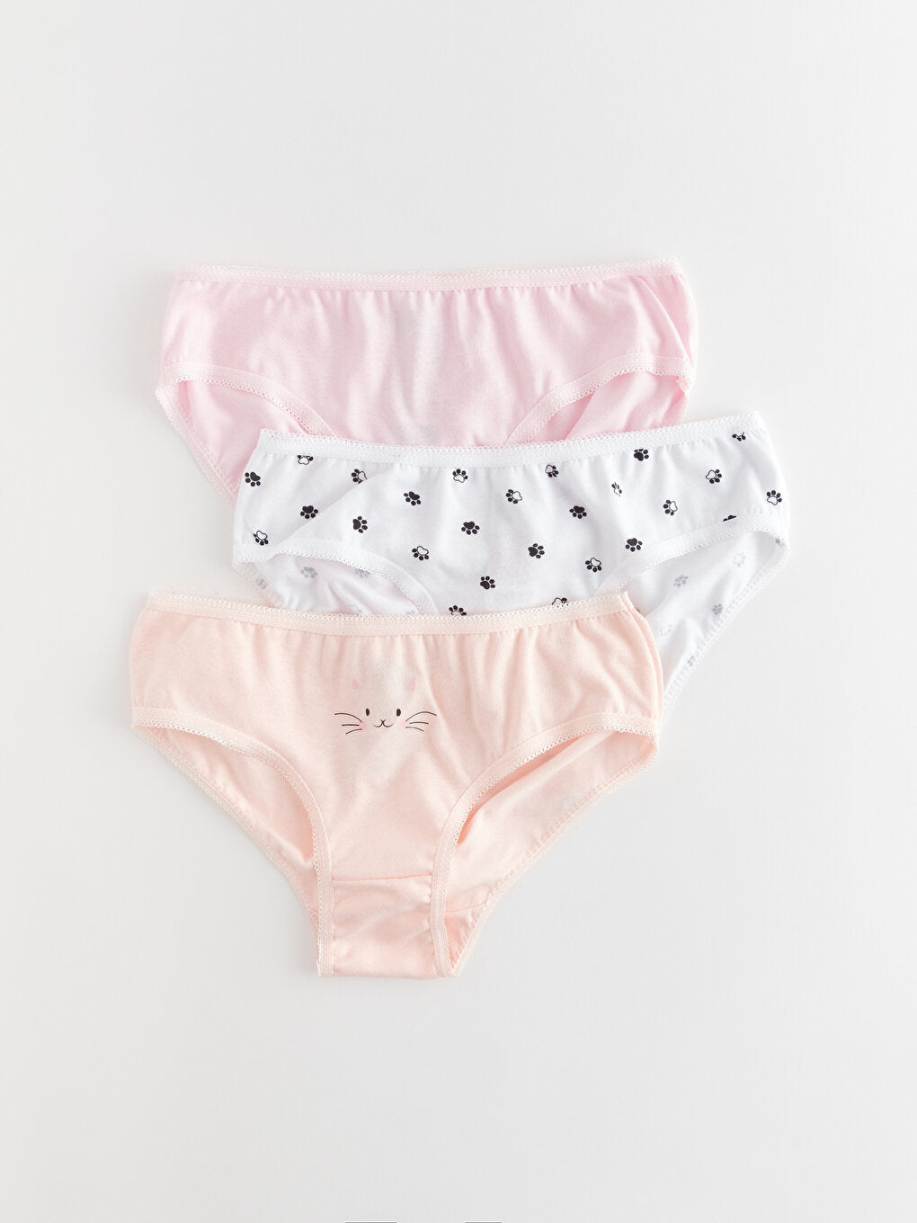 Printed Cotton Girl's Panties 3-Piece