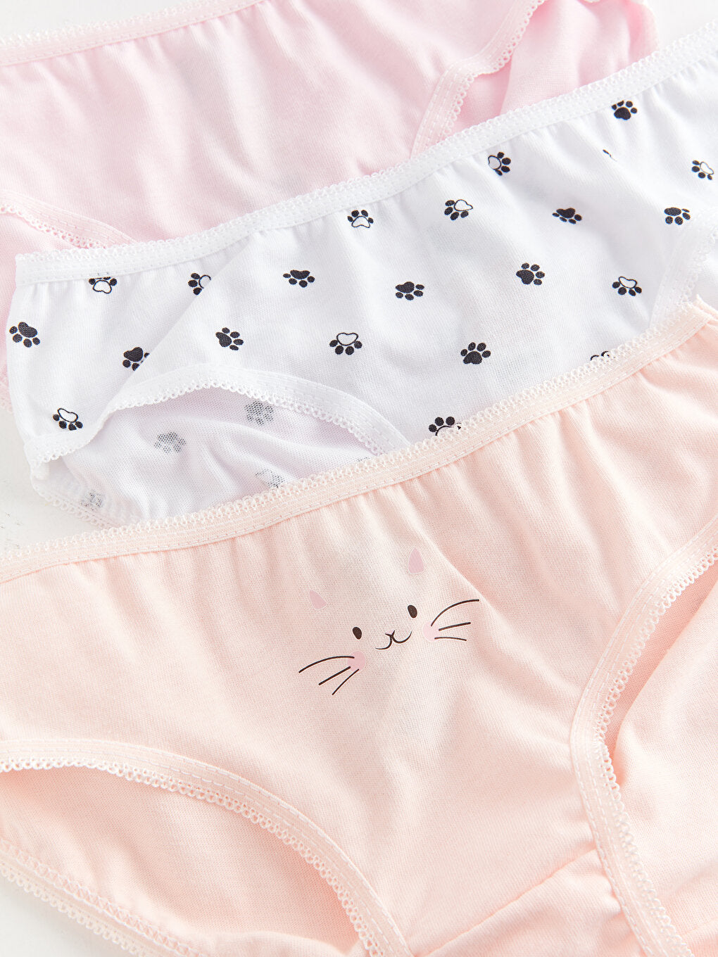 Printed Cotton Girl's Panties 3-Piece