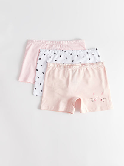 Printed Cotton Girl's Boxer Set of 3