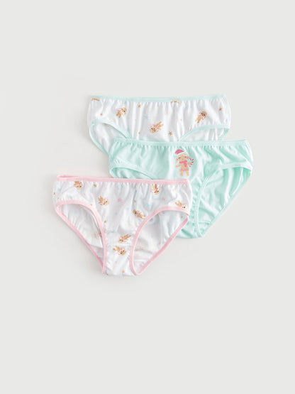 Printed Cotton Girl's Panties 3-Piece