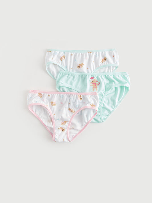 Printed Cotton Girl's Panties 3-Piece