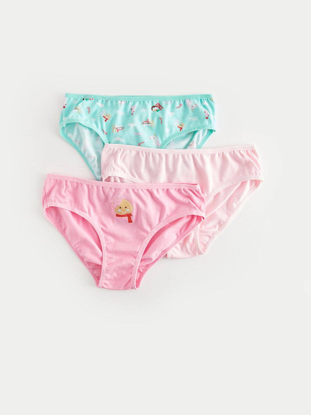 Printed Cotton Girl's Panties 3-Piece