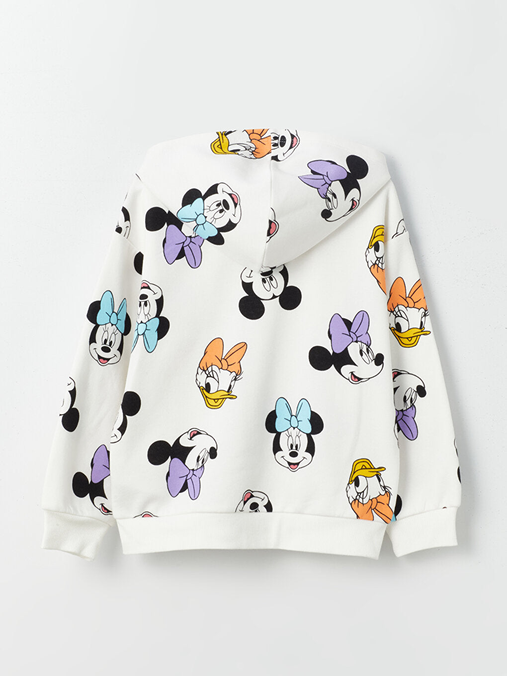 Hooded Disney Printed Long Sleeve Girl's Zipper Sweatshirt