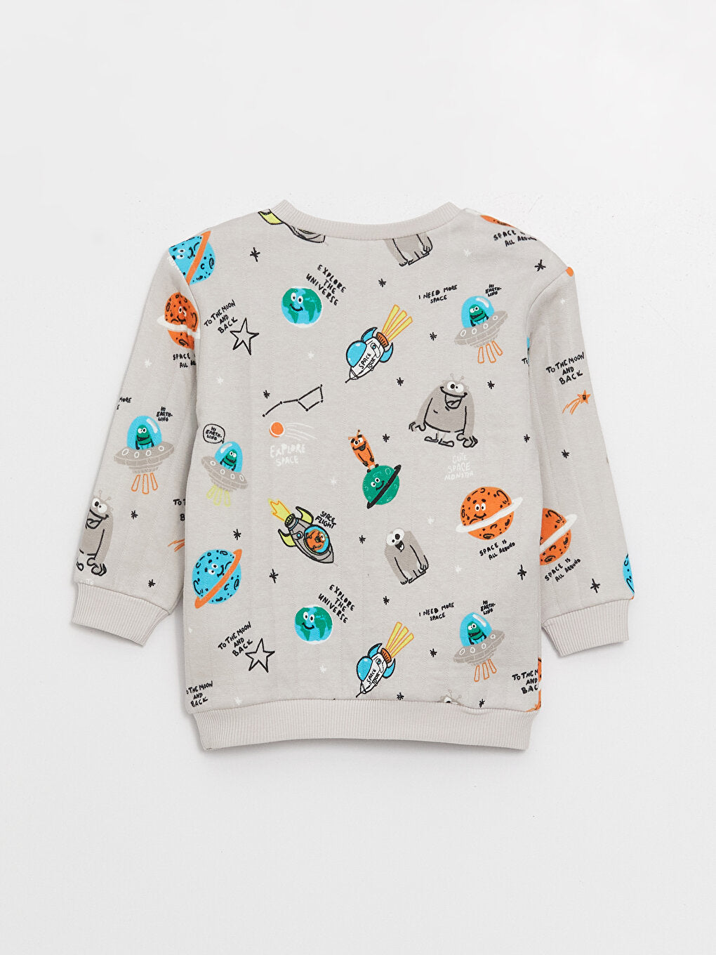 Crew Neck Long Sleeve Printed Baby Boy Sweatshirt