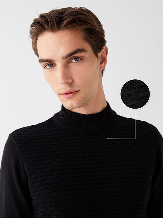 Half Turtleneck Long Sleeve Men's Knitwear Sweater