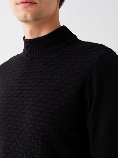 Half Turtleneck Long Sleeve Men's Knitwear Sweater